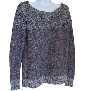 Fate Womens Sweater XSP Clairina Contrast Colorblock‎ Textured Pullover Purple